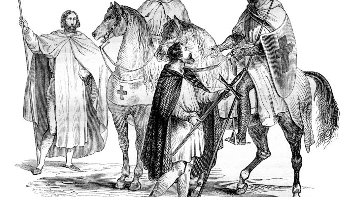 Templars, vintage engraved illustration